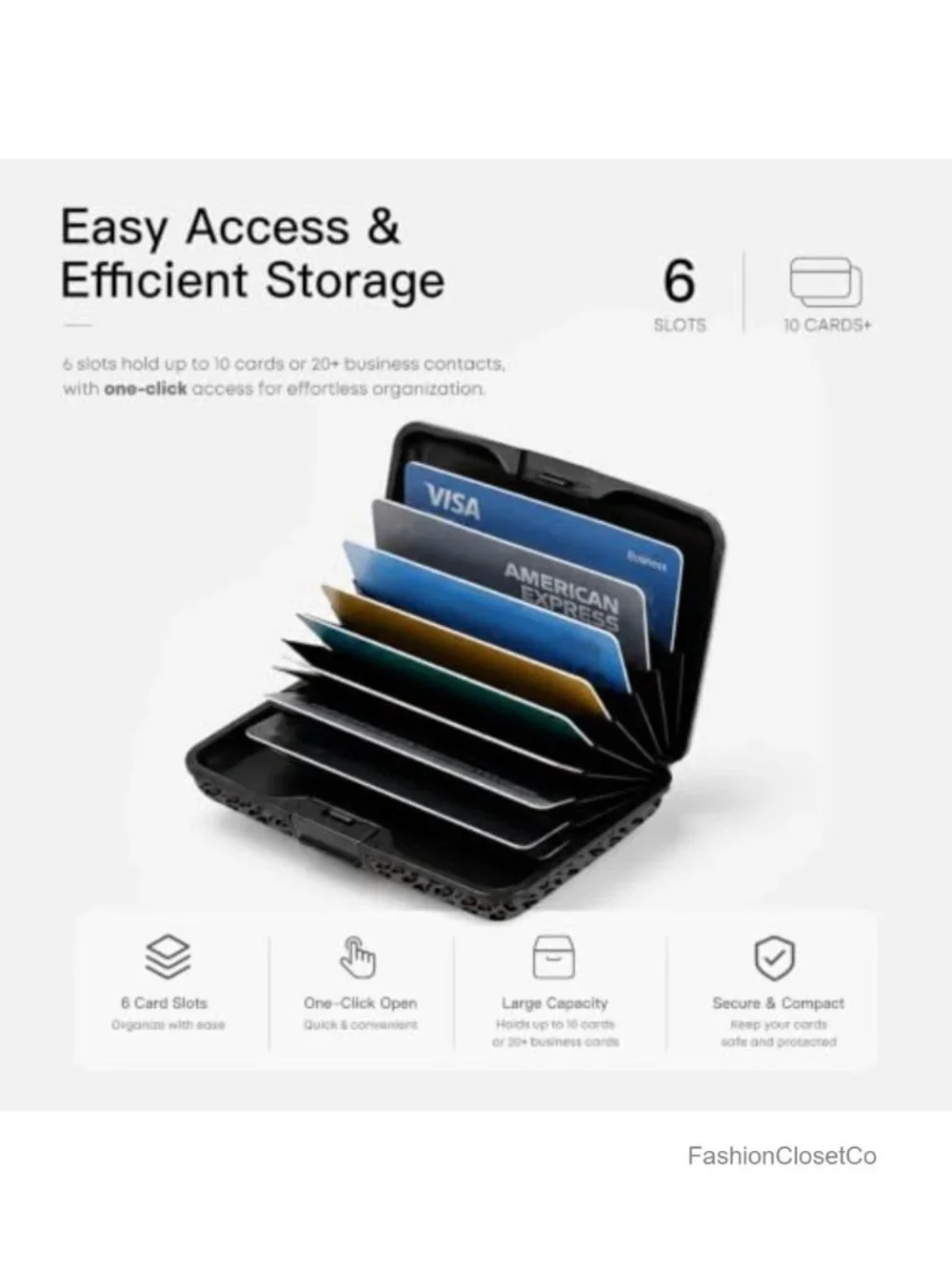 RFID Blocking Aluminum Card Holder Slim Business ID Case